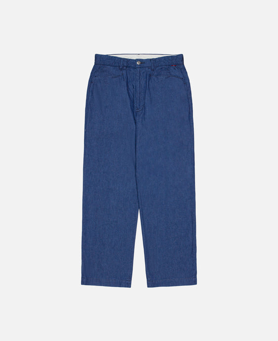 L Pocket Denim Straight Pants (Blue)