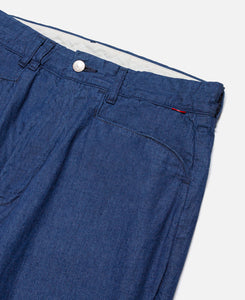 L Pocket Denim Straight Pants (Blue)