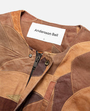 Leather Patch Print Padded Jumper (Brown)