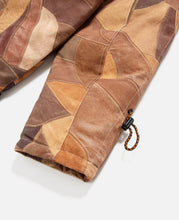 Leather Patch Print Padded Jumper (Brown)