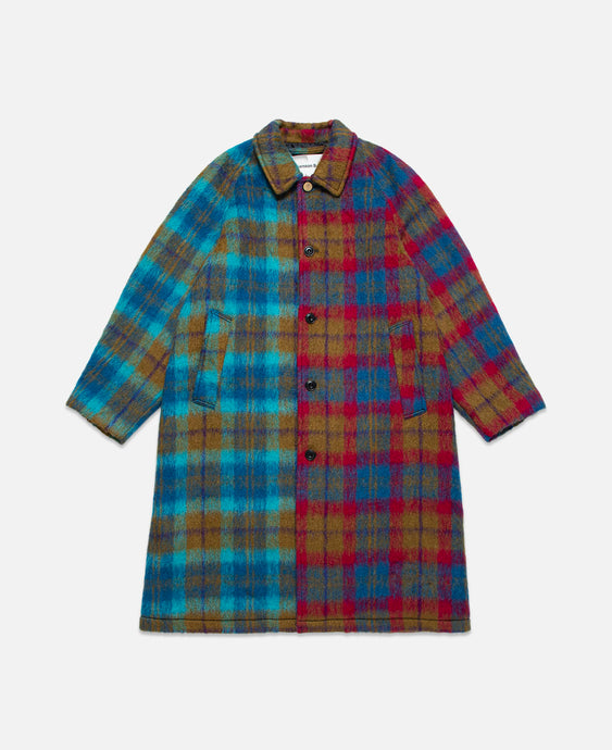 Unisex Harrycheck Balmacaan Shaggy Wool Coat (Multi)