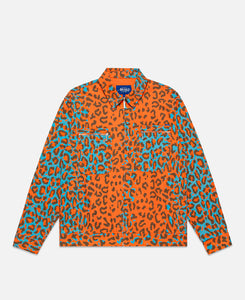 Cargo Collared Military Jacket (Orange)