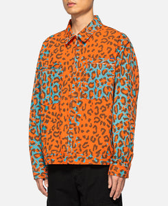 Cargo Collared Military Jacket (Orange)
