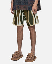 7G Feather Stripe Knit Shorts (Beige)