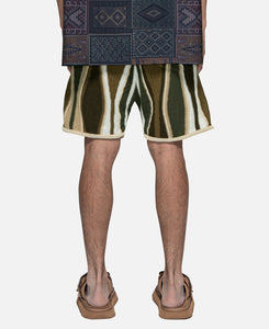 7G Feather Stripe Knit Shorts (Beige)