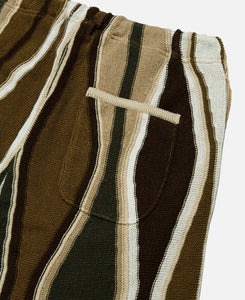7G Feather Stripe Knit Shorts (Beige)
