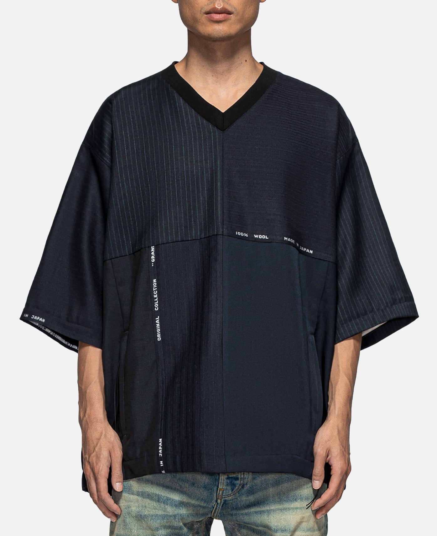 Dead Stock Wool Patchwork PO (Navy)