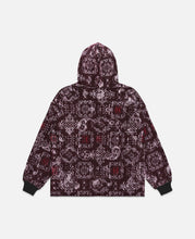 Bandana Silk Pattern Knit Hoodie (Burgundy)