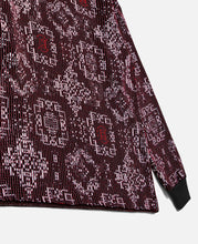 Bandana Silk Pattern Knit Hoodie (Burgundy)