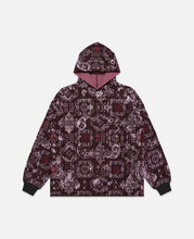 Bandana Silk Pattern Knit Hoodie (Burgundy)
