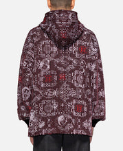 Bandana Silk Pattern Knit Hoodie (Burgundy)