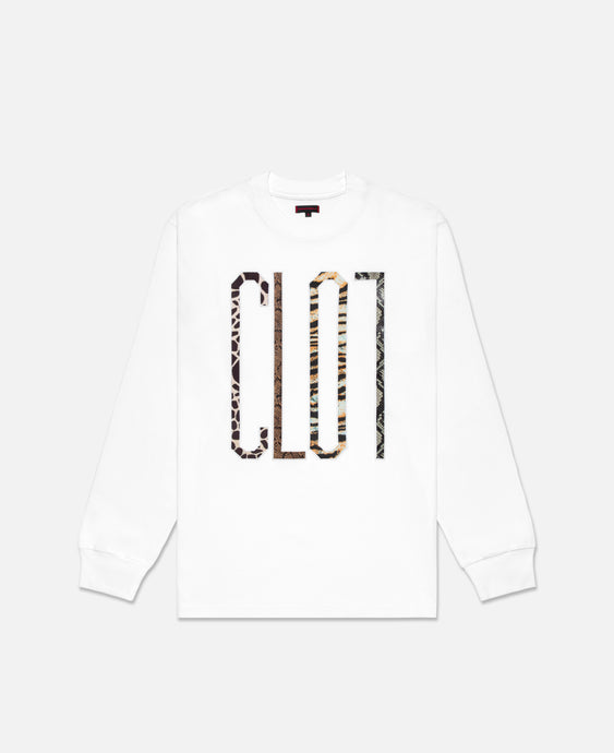 CLOT Fabric Patch L/S T-shirt (White)