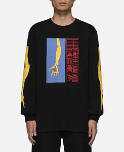 Hand Photo Print L/S T-Shirt (Black)