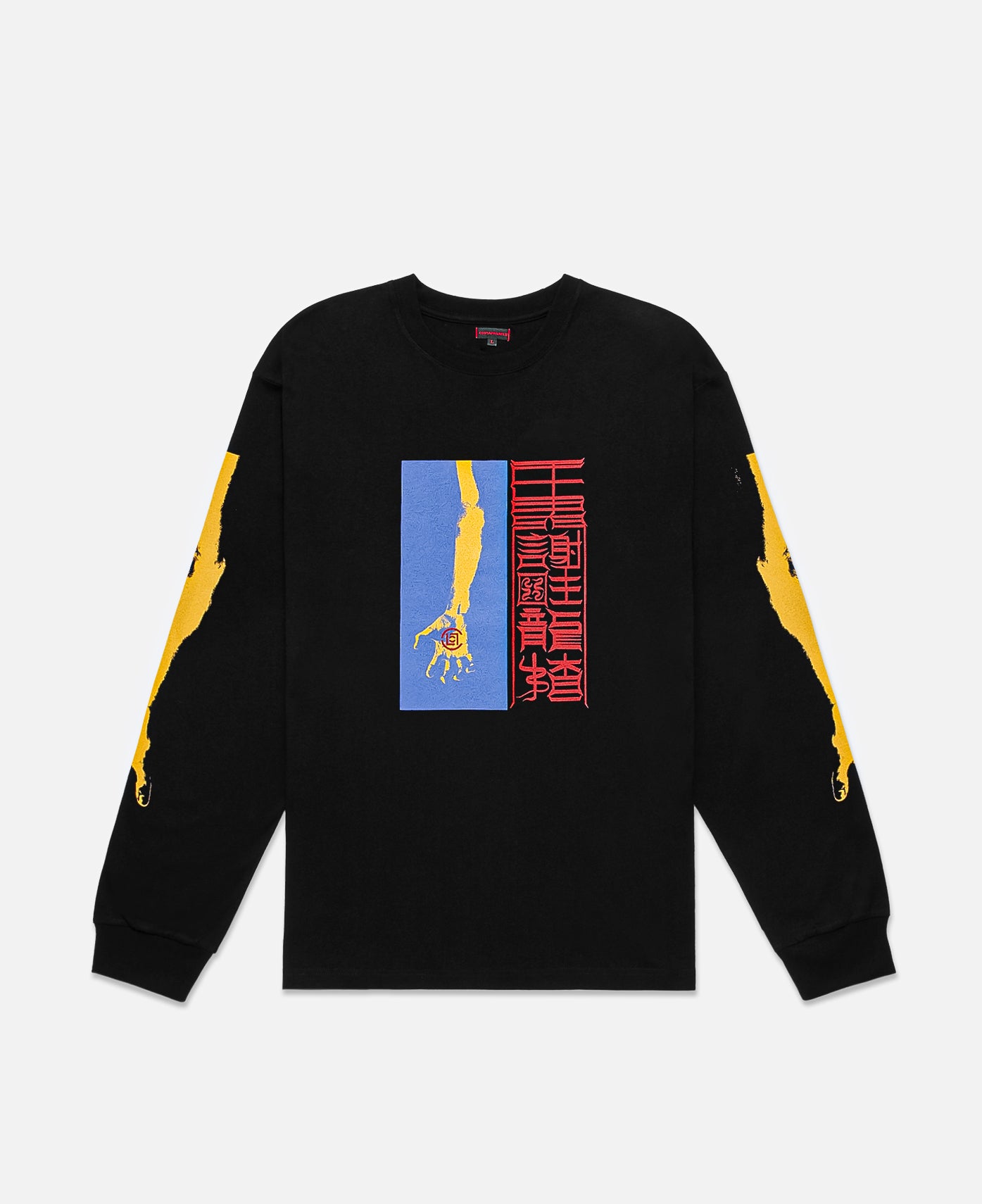 Hand Photo Print L/S T-Shirt (Black)
