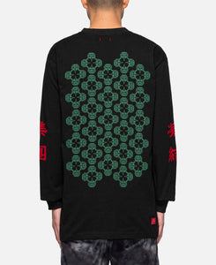 Lion Head Pattern L/S T-Shirt (Black)