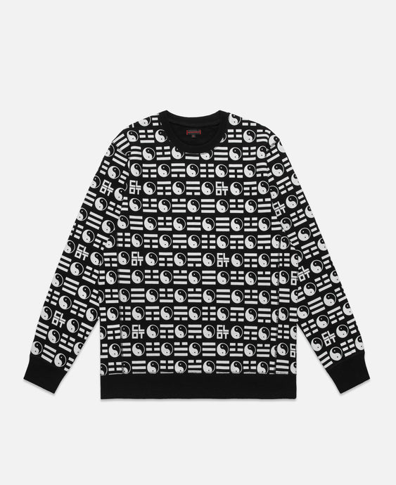 Tai Chi All Over Print Sweatshirt (Black)