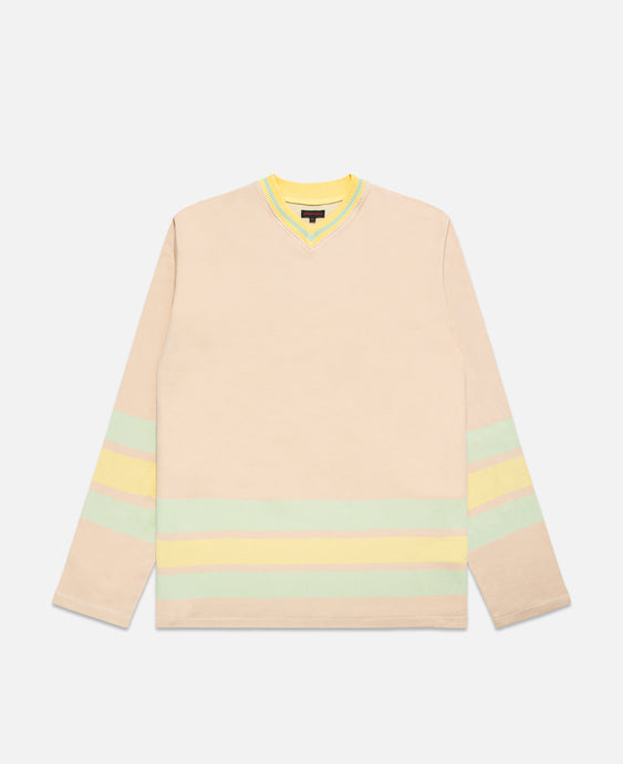 V-Neck Football Sweater (Beige)