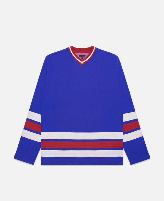 V-Neck Football Sweater (Blue)