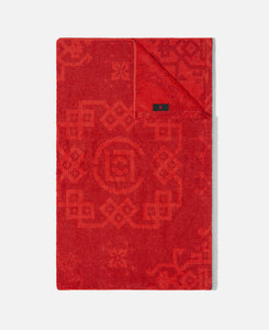 Silk Pattern Towel (Red)