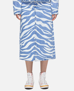 70's High Midi Skirt (Blue)