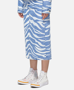 70's High Midi Skirt (Blue)