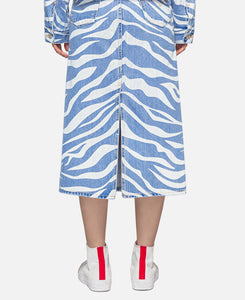 70's High Midi Skirt (Blue)