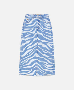 70's High Midi Skirt (Blue)