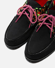 Men's 3-Eye Lug Handsewn Boat Shoes (Black)