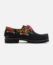 Women's Noreen 3-Eye Lug Handsewn Boat Shoes (Black)