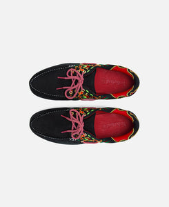 Women's Noreen 3-Eye Lug Handsewn Boat Shoes (Black)