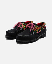 Women's Noreen 3-Eye Lug Handsewn Boat Shoes (Black)