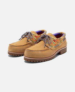 Men's 3-Eye Lug Handsewn Boat Shoes (Wheat)