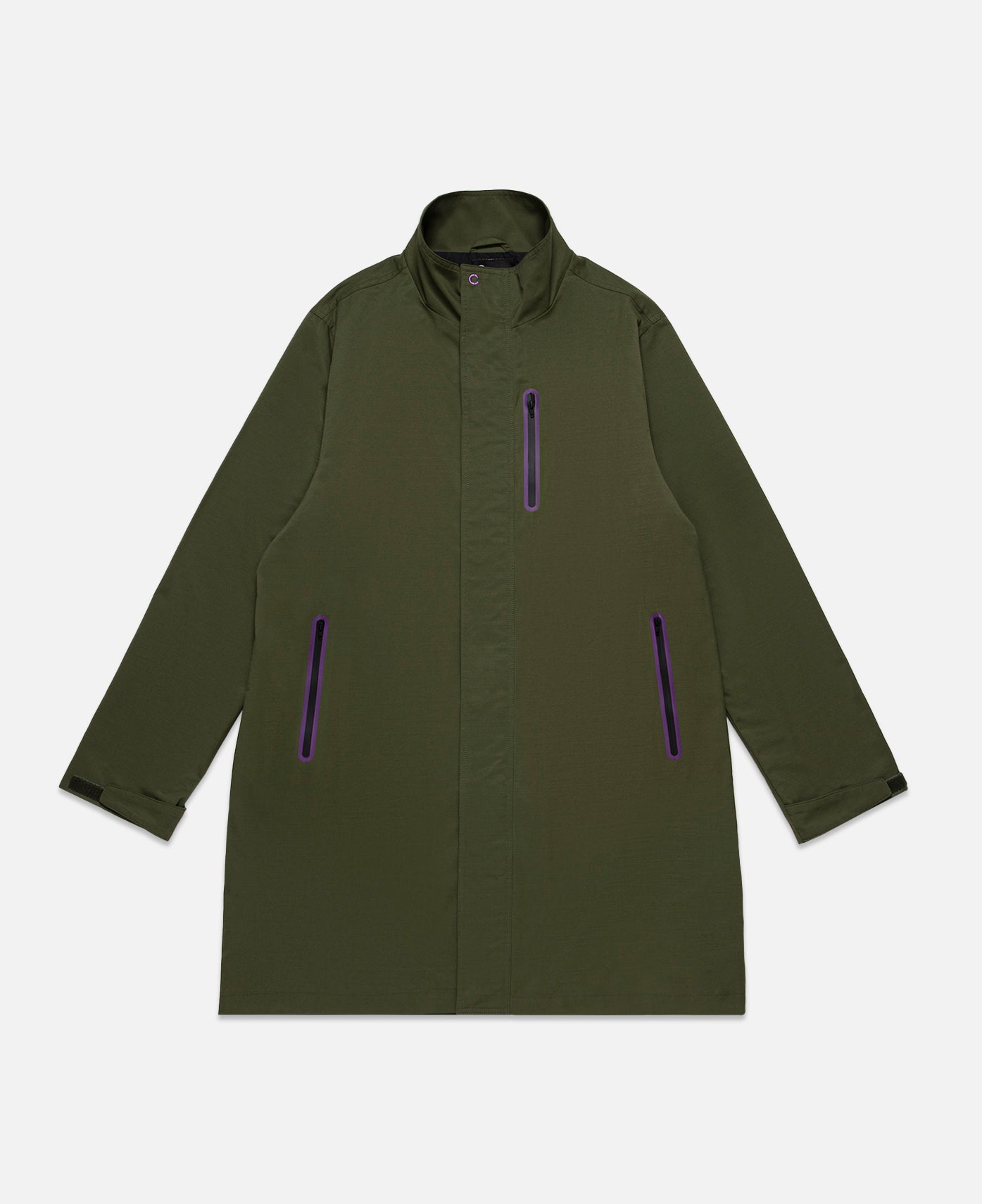 Contrast Zipper Windbreaker (Green)