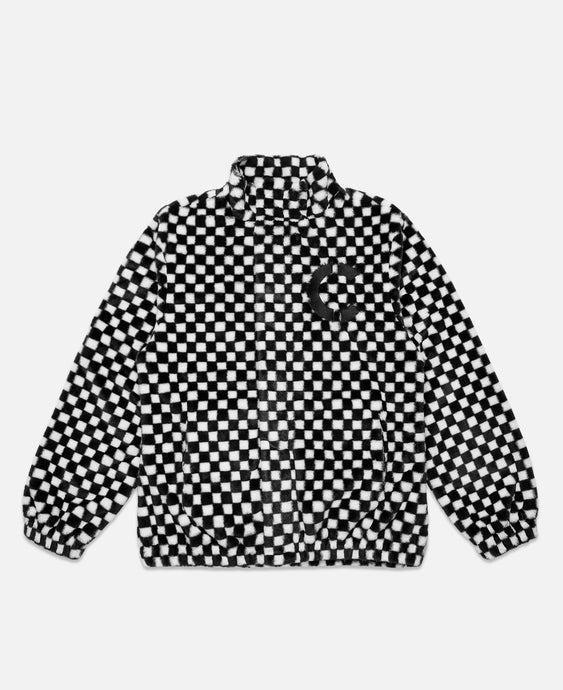 Faux Fur Boxy Down Jacket (White)