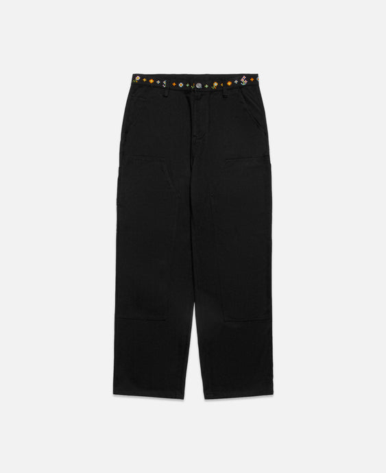 Floral Chain Carpenter Pants (Black)