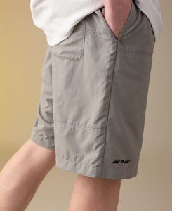 Nylon Panel Drawstring Shorts (Grey)
