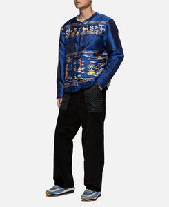 Quilted Pattern Jacket (Navy)