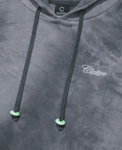 CLOTTEE Script Tie Dye Hoodie (Black)