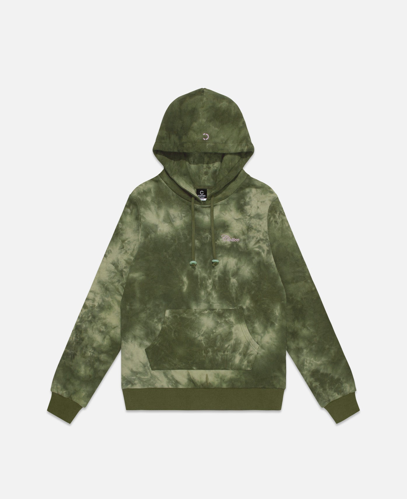 CLOTTEE Script Tie Dye Hoodie (Green)