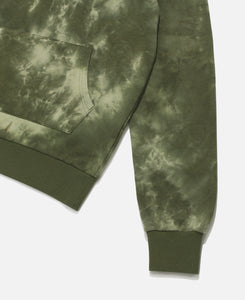 CLOTTEE Script Tie Dye Hoodie (Green)