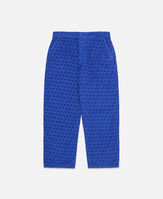 Unisex Corduroy Embossed Pants Woven (Blue)