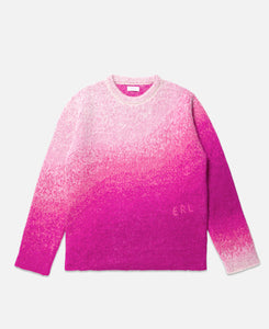 Unisex Gradient Crew Neck Knitted Sweater (Pink)
