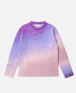 Unisex Gradient Crew Neck Knitted Sweater (Purple)