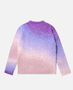 Unisex Gradient Crew Neck Knitted Sweater (Purple)