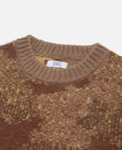 Unisex Round Neck Jacquard Sweater (Brown)