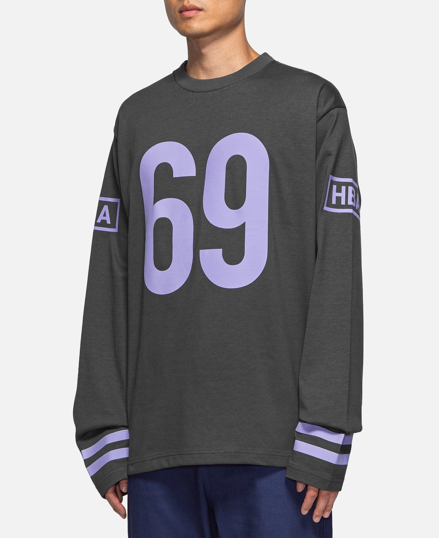 69 Box Logo L/S T-Shirt (Charcoal)
