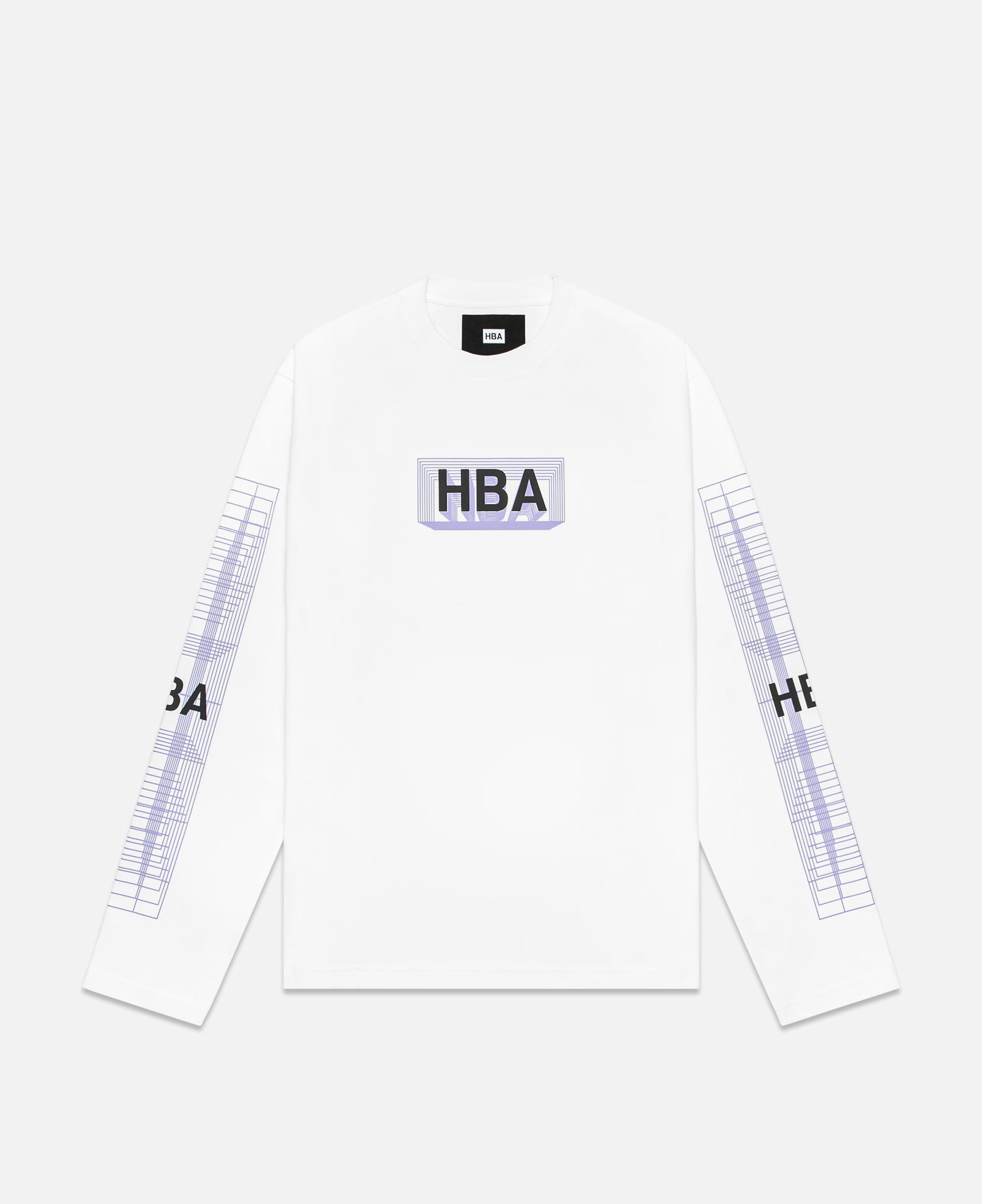Grid Box Logo L/S T-Shirt (White)
