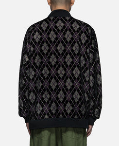 B.B. Jacket - Argyle Emb. Velvet (Black)