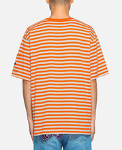 Needles Crew Neck Stripe T-Shirt (Orange)