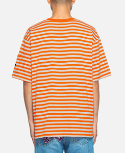 Needles Crew Neck Stripe T-Shirt (Orange)